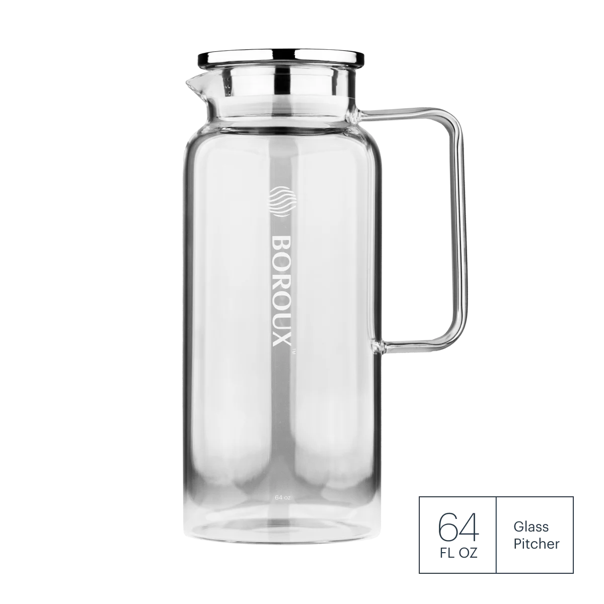 BOROUX 64 oz Glass Water Pitcher - Fits Refrigerator Doors BOROUX 64 oz Glass Water Pitcher - Fits Refrigerator Doors