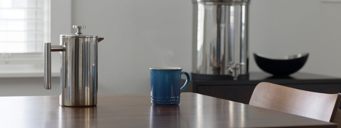 BOROUX legacy.™ water filter system on table ready to filter your tap water