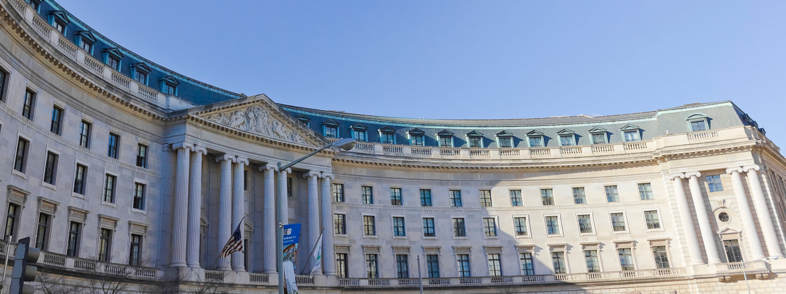 Front of the environmental protection agency building in Washington, D.C.