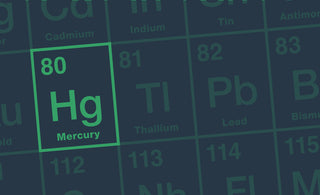 Elemental table highlighting the element of mercury