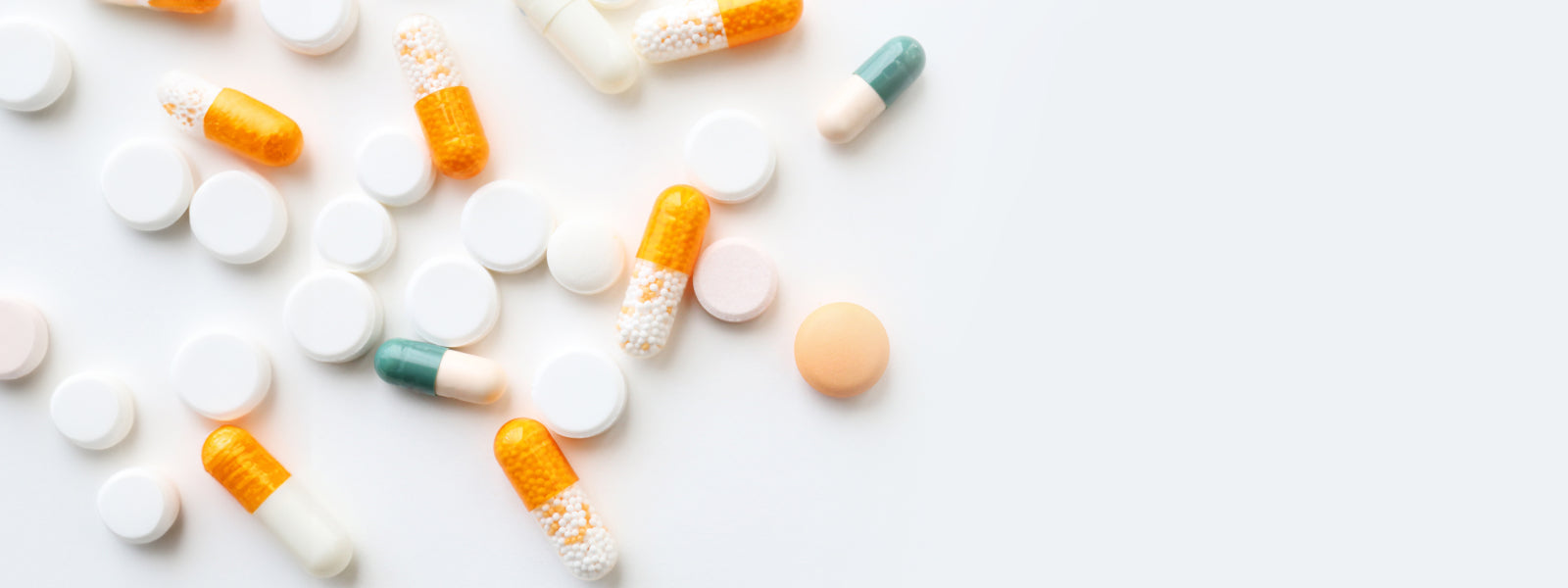 Pharmaceuticals on white background