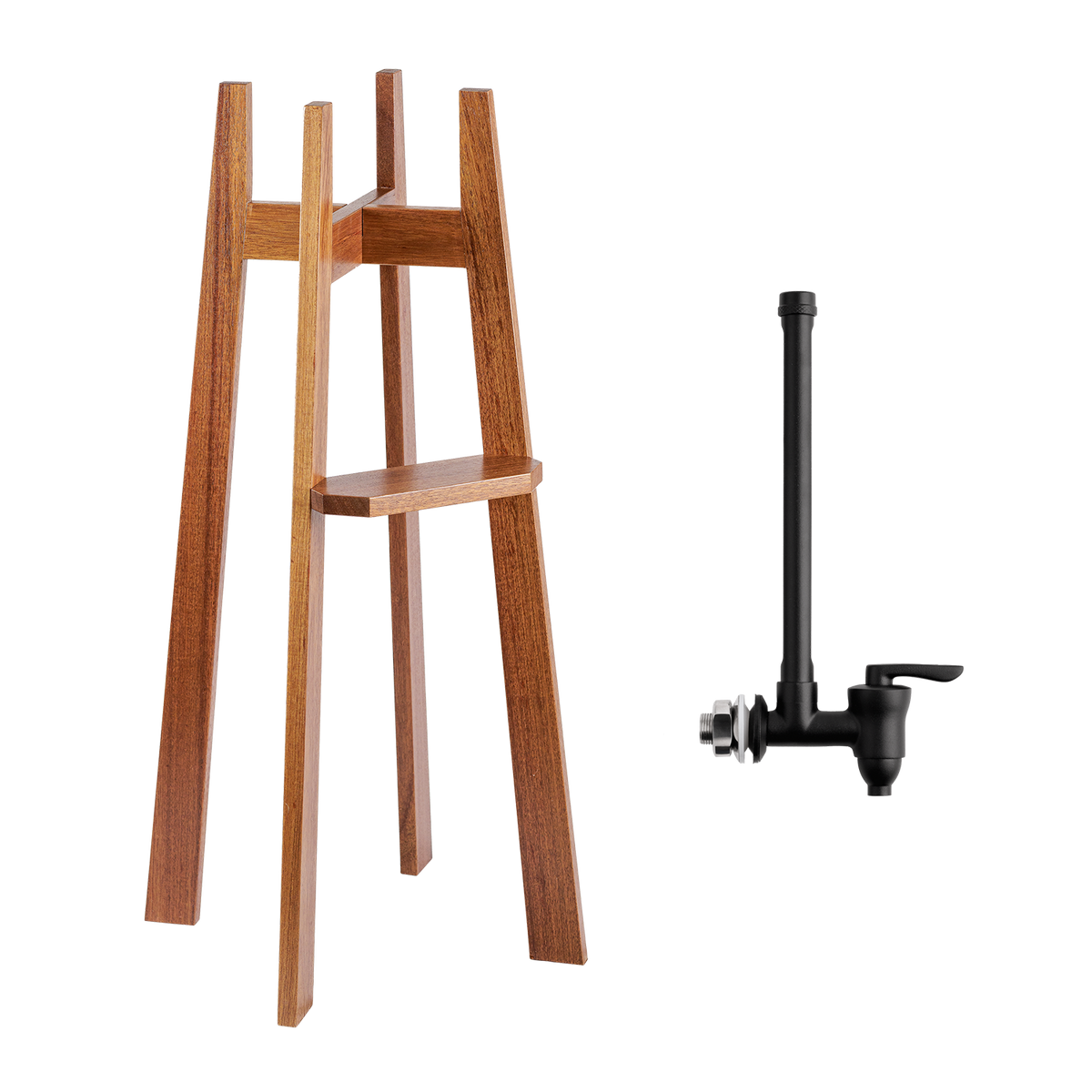 1.8-Gallon Wood Floor Stand and Water Level Spigot Bundle