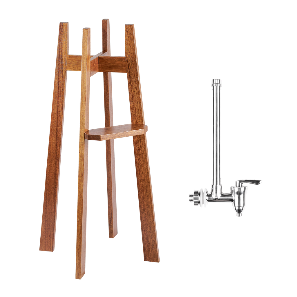 1.8-Gallon Wood Floor Stand and Water Level Spigot Bundle