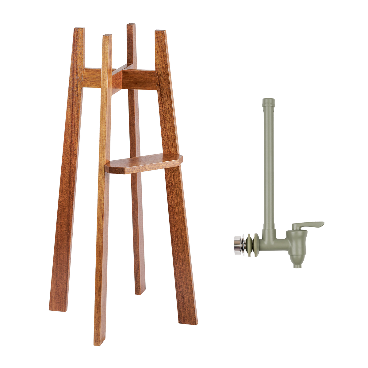 1.8-Gallon Wood Floor Stand and Water Level Spigot Bundle