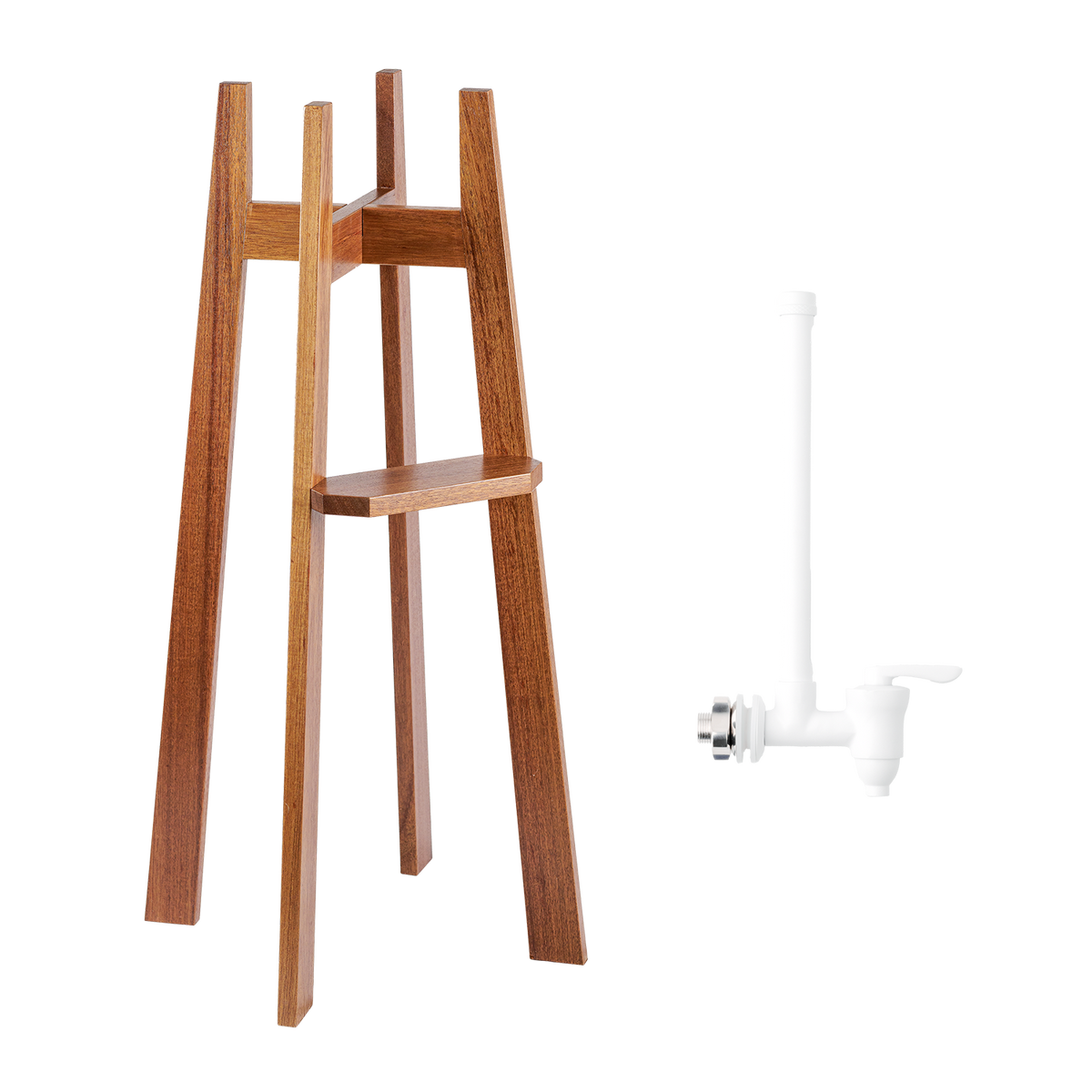 1.8-Gallon Wood Floor Stand and Water Level Spigot Bundle