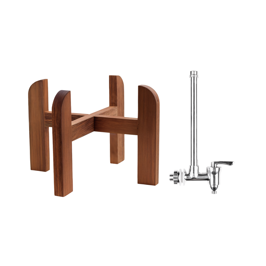 1.8-Gallon Wood Stand and Water Level Spigot Bundle