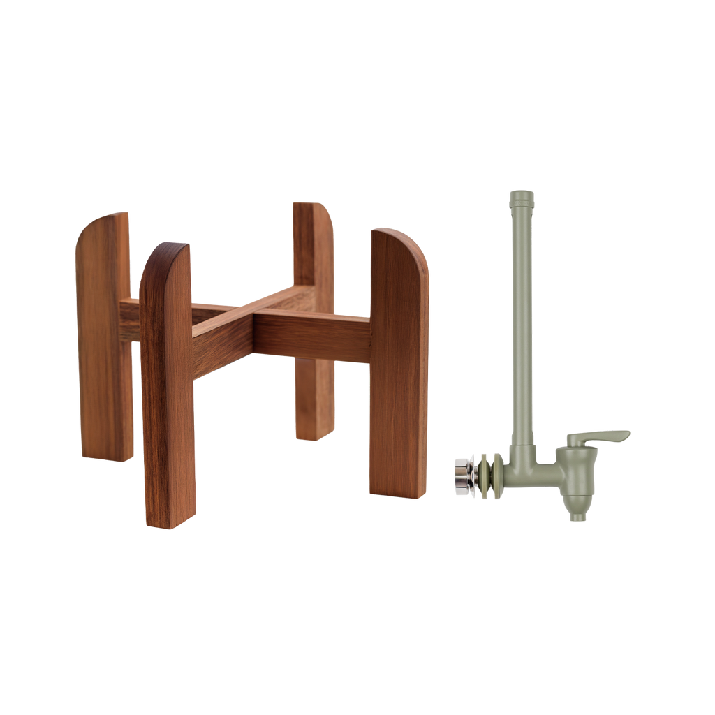 1.8-Gallon Wood Stand and Water Level Spigot Bundle