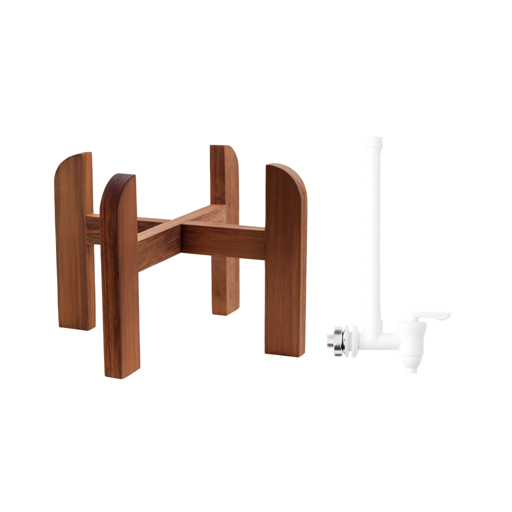 1.8-Gallon Wood Stand and Water Level Spigot Bundle