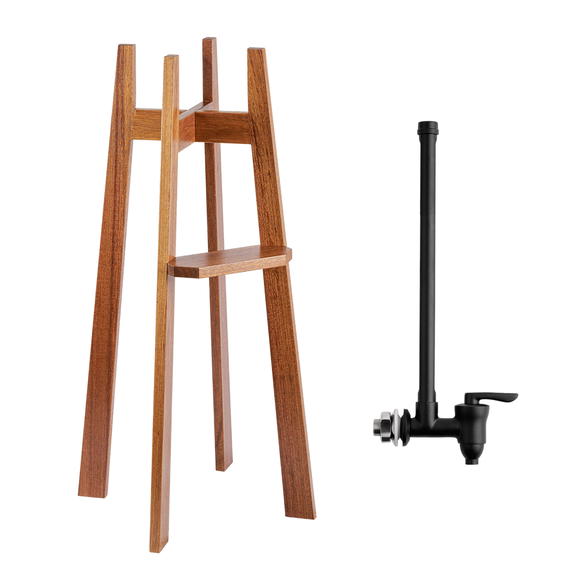 3-Gallon Wood Floor Stand and Water Level Spigot Bundle