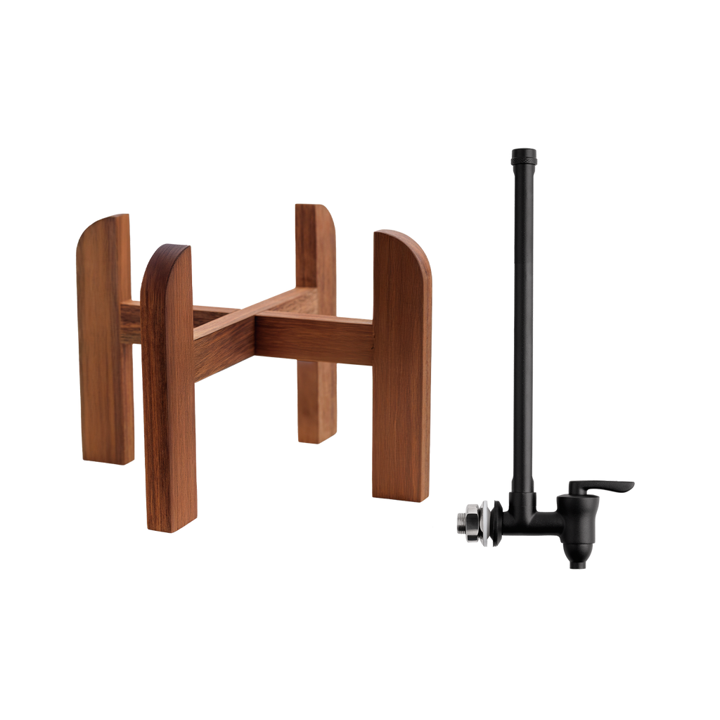 3-Gallon Wood Stand and Water Level Spigot Bundle