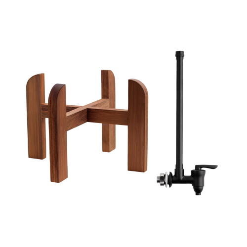 3-Gallon Wood Stand and Water Level Spigot Bundle