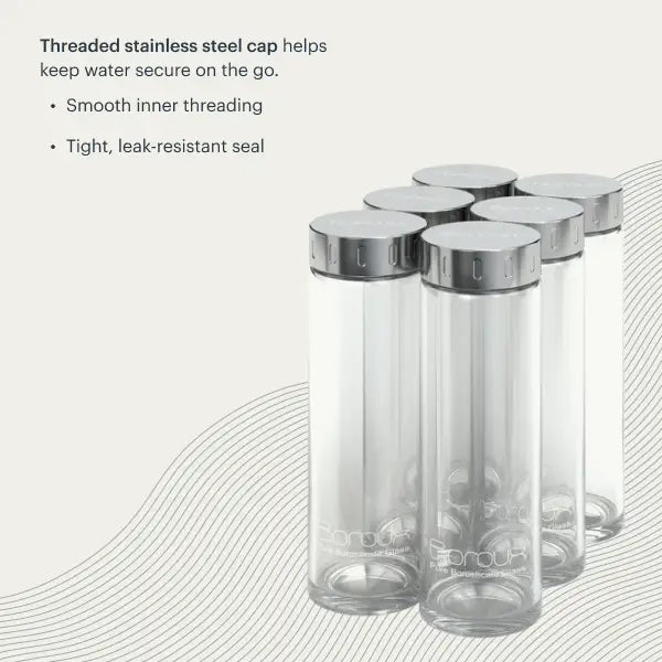 Glass Water Bottle - 16.9 fl oz