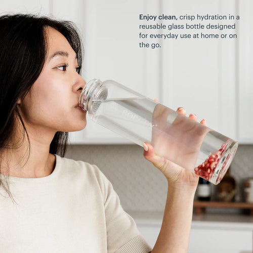 Glass Water Bottle - 33.8 fl oz