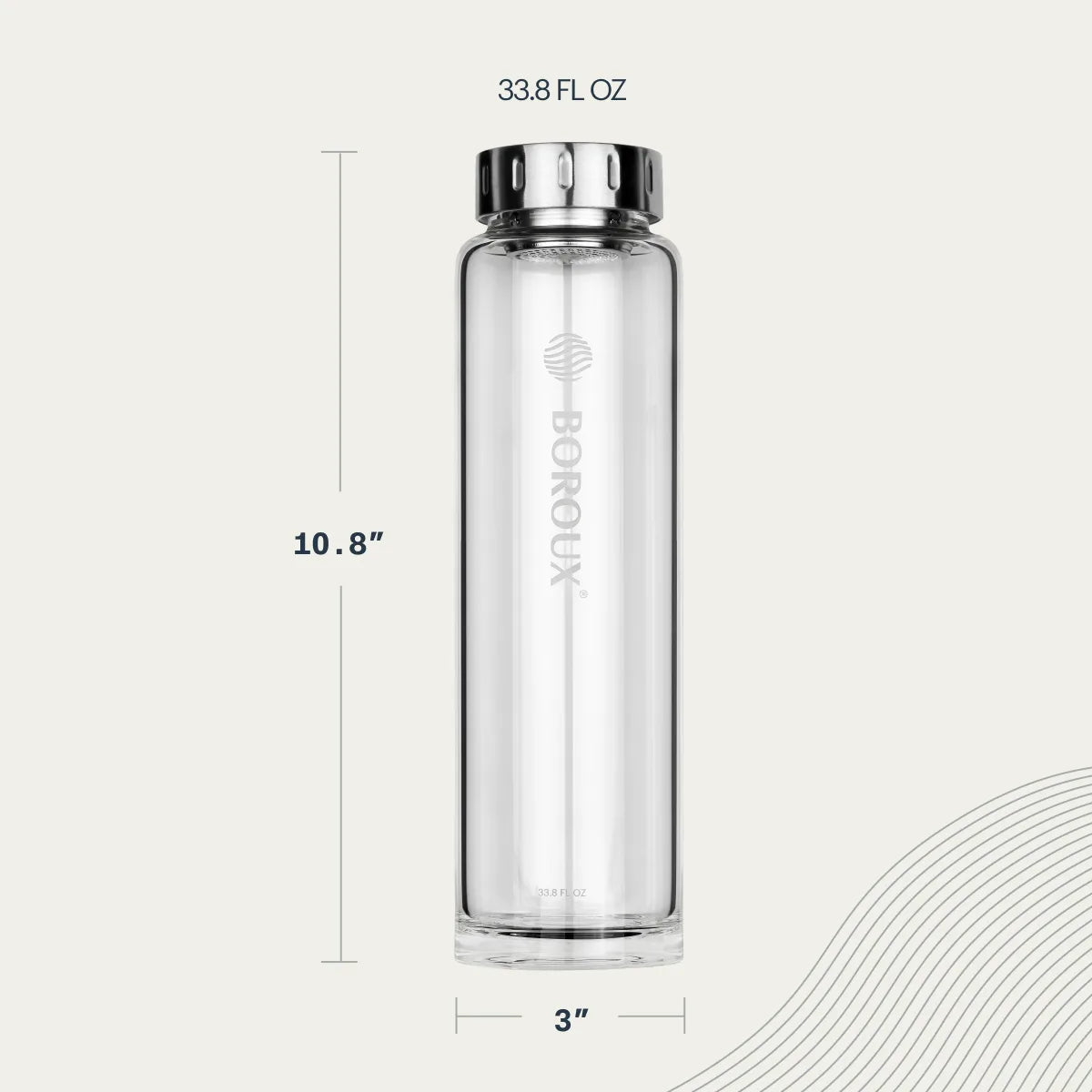 Boroux Glass Water Bottle 33.8 fl oz