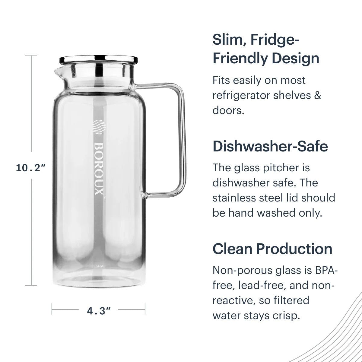 Glass Pitcher - 64 oz
