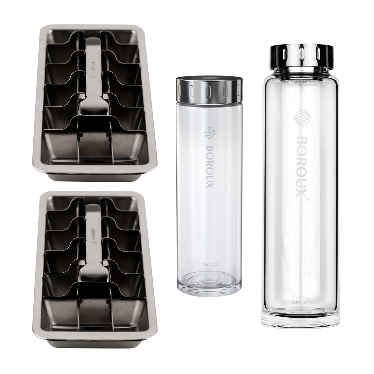 Ice Tray and Glass Water Bottles Bundle