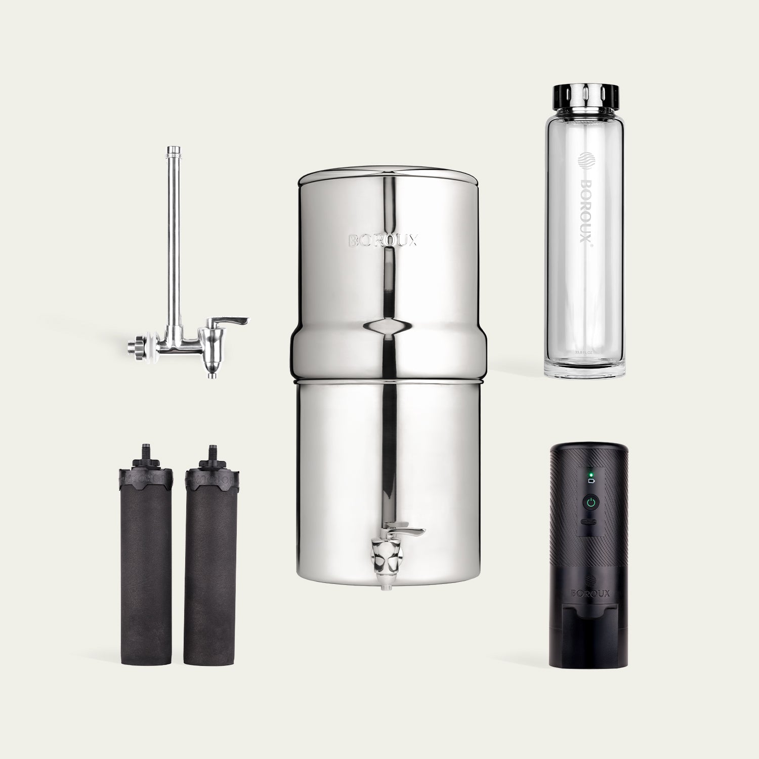 BOROUX 1.8-Gallon Water Filter System Bundle - National Hydration Day Sale