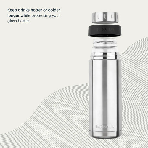 Glass Water Bottle with Bottle Sleeve - 16.9 fl oz
