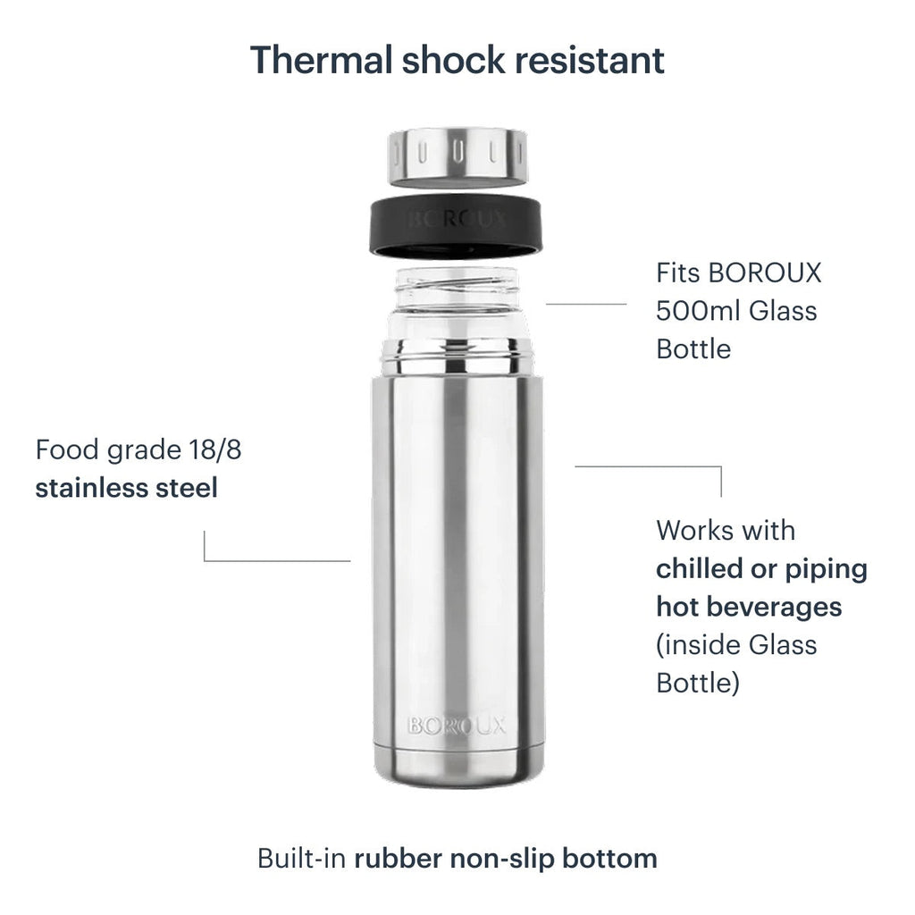Glass Water Bottle with Bottle Sleeve - 16 oz