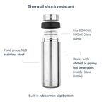 Glass Water Bottle with Bottle Sleeve - 16 oz