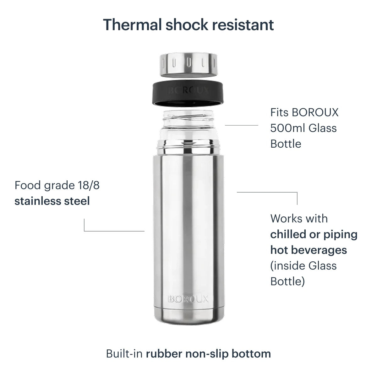 Glass Water Bottle with Bottle Sleeve - 16 oz
