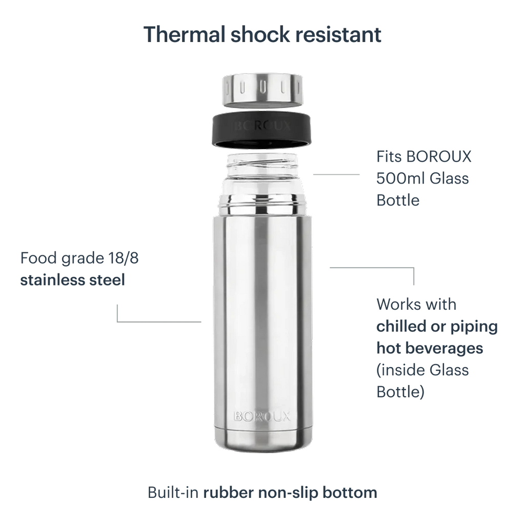 Glass Water Bottle with Bottle Sleeve - 16 oz