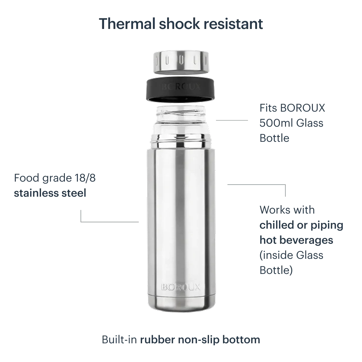 Glass Water Bottle with Bottle Sleeve - 16 oz