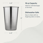 Stainless Steel Cups- 16 oz