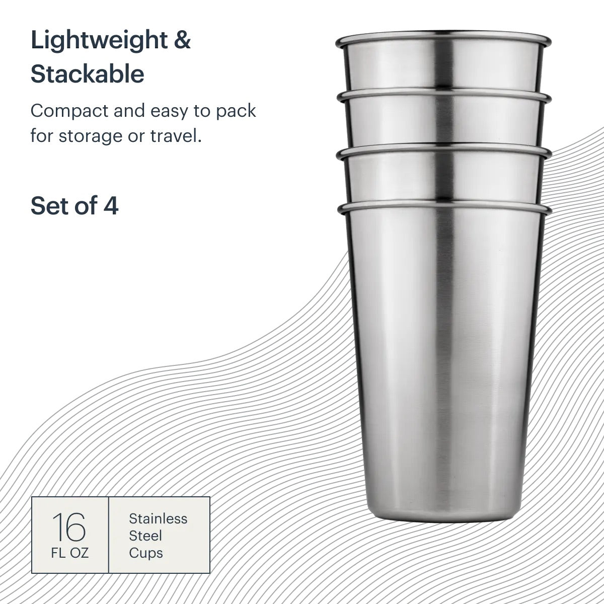 Stainless Steel Cups- 16 oz