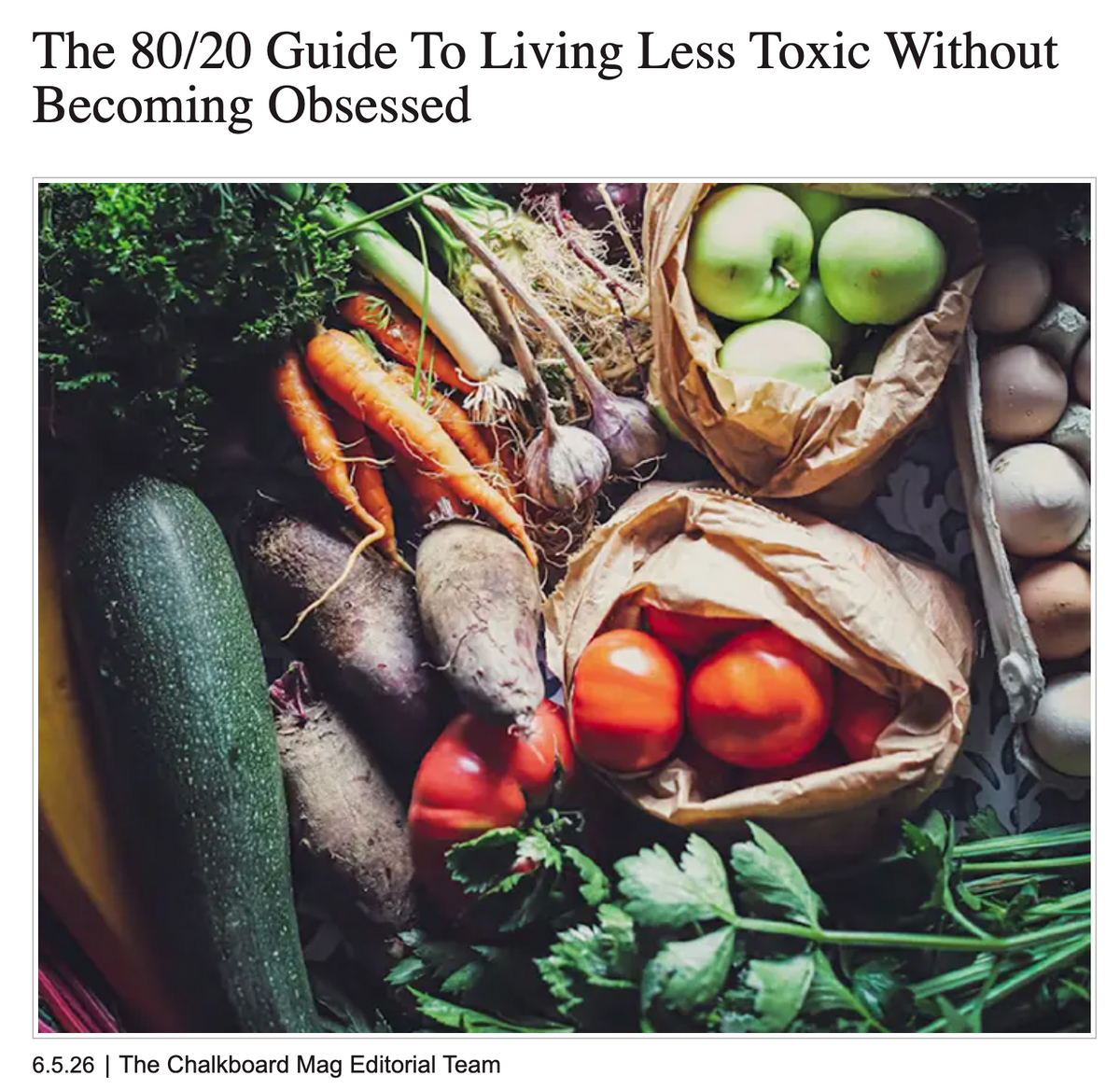 The 80/20 Guide to Living Less Toxic Without Becoming Obsessed