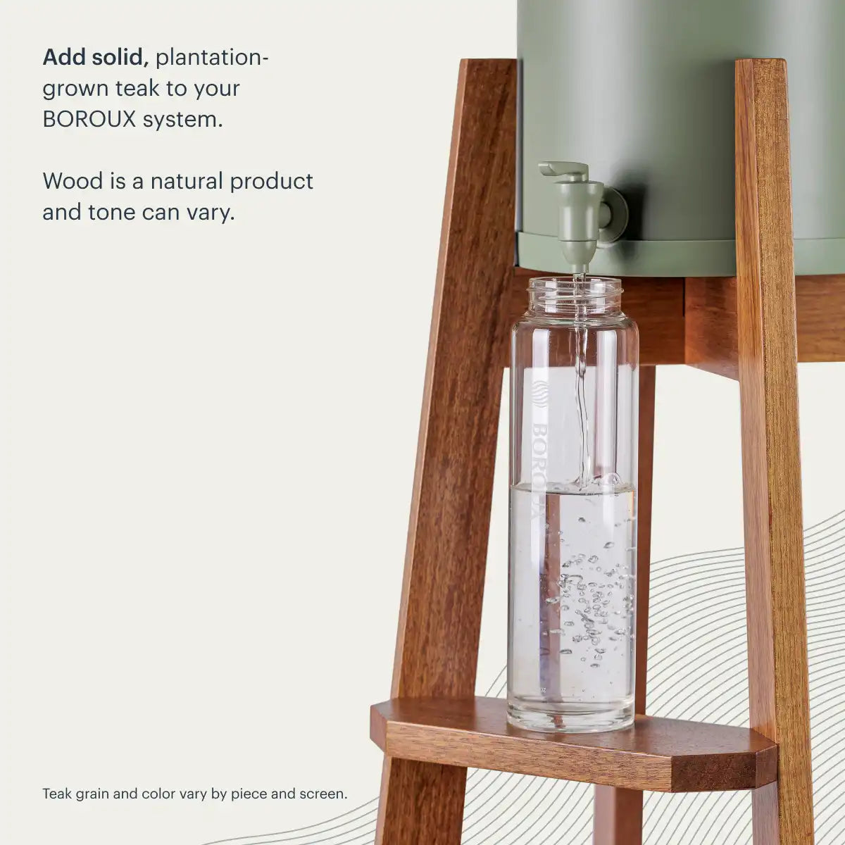 3-Gallon Wood Floor Stand and Water Level Spigot Bundle