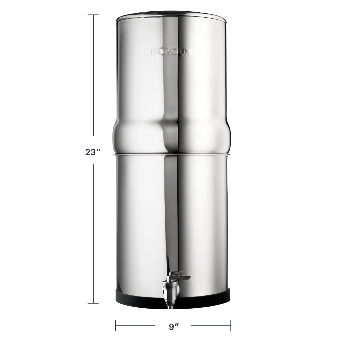 BOROUX Legacy Stainless Steel, Gravity Water Filter System